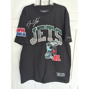 New York Jets NFL Pro Standard T Shirt XL Black Super Bowl III Graphic Tee NWT
